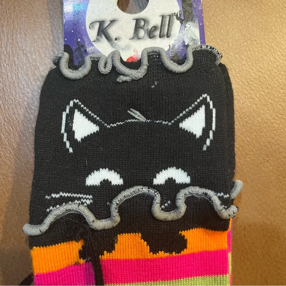 Halloween Socks Set‎ of 4 Skeleton Pumpkin Black Cat Spider Black Orange Purple